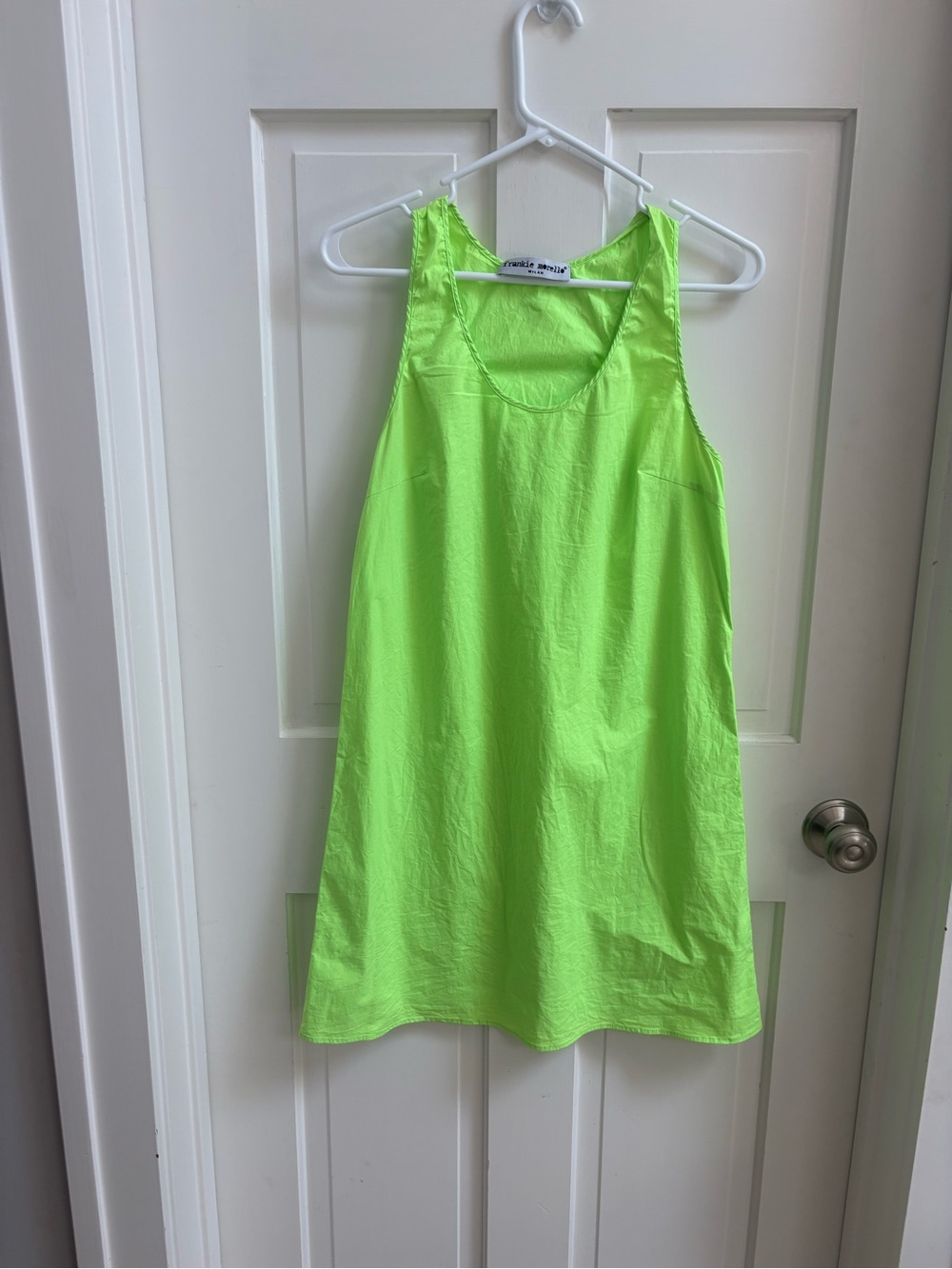 Frankie Morello Neon Green Razorback A-Line Dress